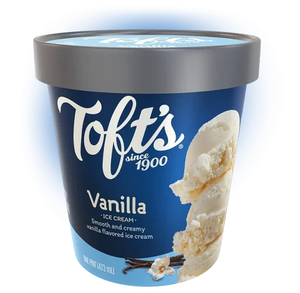 Pint of Toft's vanilla ice cream