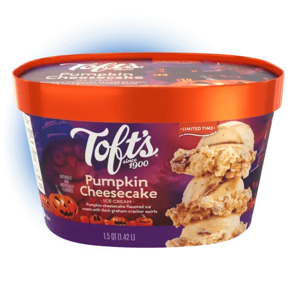 48 oz container of pumpkin cheesecake ice cream