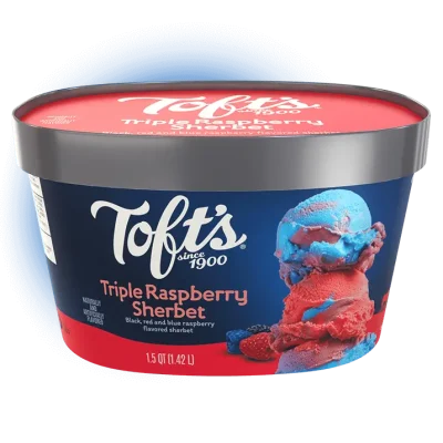 48 oz container of triple raspberry sherbet