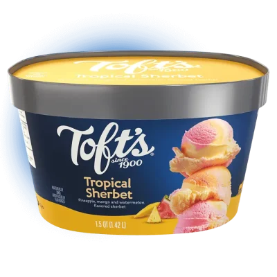 48 Ounce tub of Toft's Tropical Sherbet